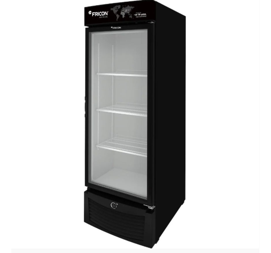 FRICON FREEZER VERT. VCET-569-02V CONG. TRIPLA ACAO P.VIDRO PRETO 220V